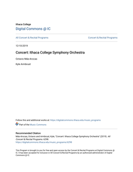 Concert: Ithaca College Symphony Orchestra
