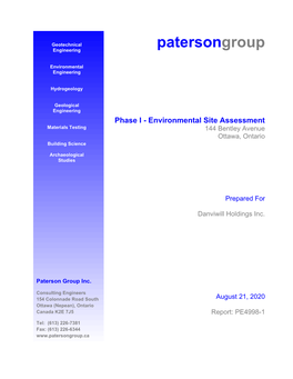 Phase I Environmental Site Assessment but Is Solely Intended to Be Used As a Database Review of Environmental Records
