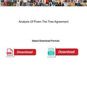Analysis of Poem the Tree Agreement