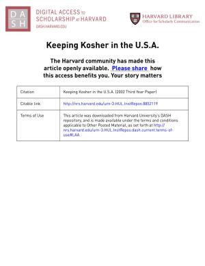 Keeping Kosher in the U.S.A