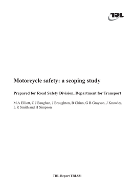 Motorcycle Safety: a Scoping Study