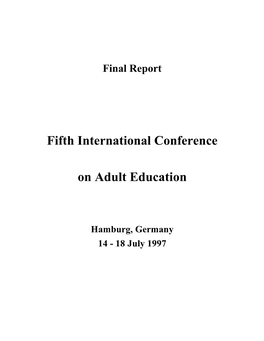 Fifth International Conference on Adult Education