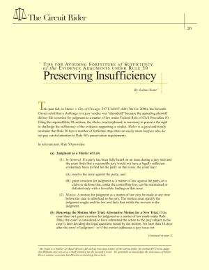 Preserving Insufficiency