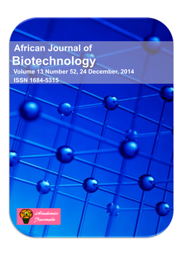 Biotechnology Volume 13 Number 52, 24 December, 2014 ISSN 1684-5315