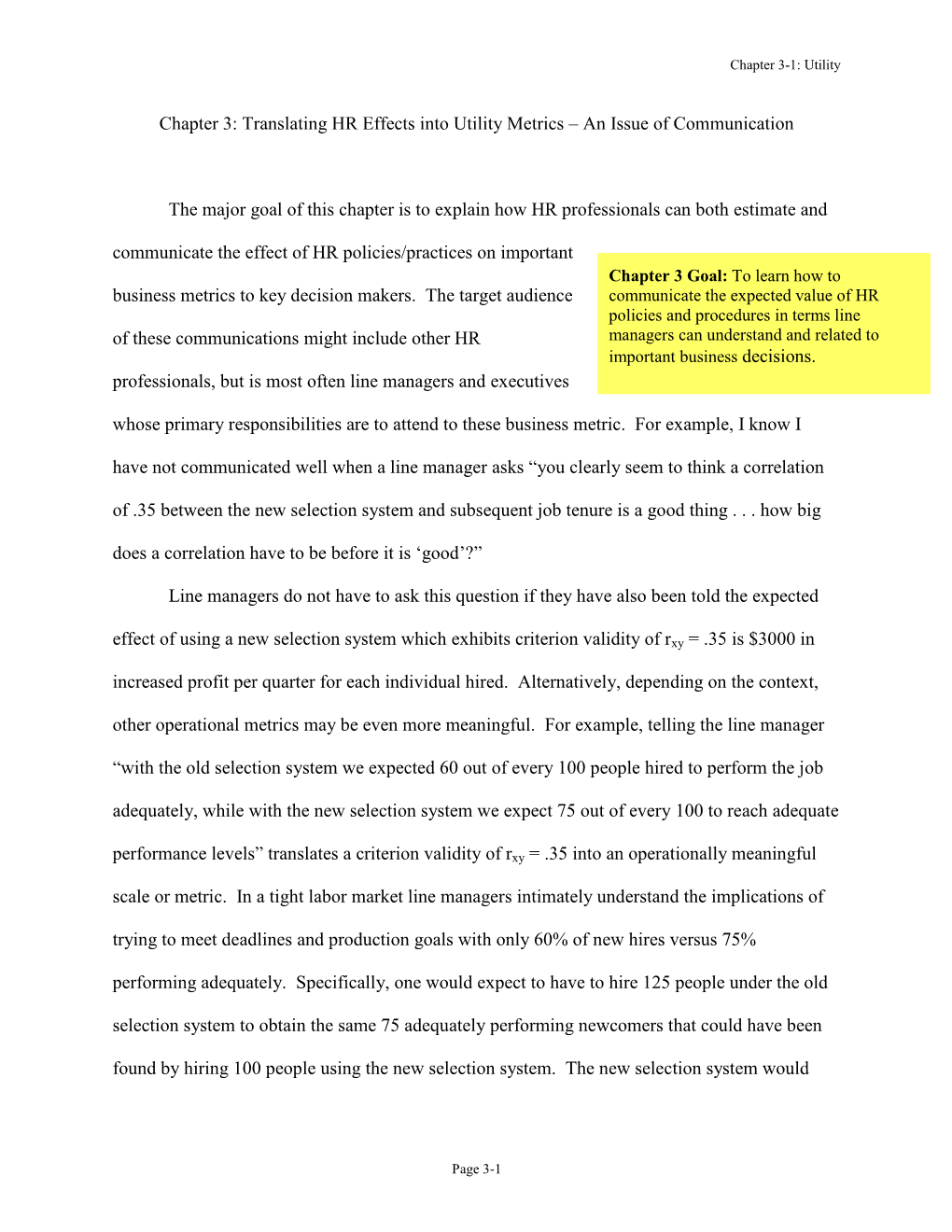 Chapter 3: Translating HR Effects Into Utility Metrics – an Issue of Communication