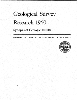 Geological Survey Research 1960, Geological Survey Professional