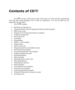 Contents of CD