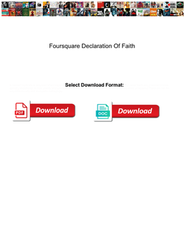 Foursquare Declaration of Faith