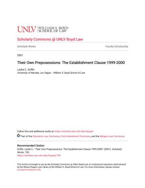 The Establishment Clause 1999-2000