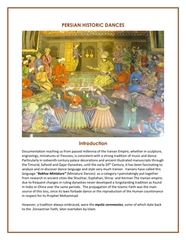 PERSIAN HISTORIC DANCES Introduction