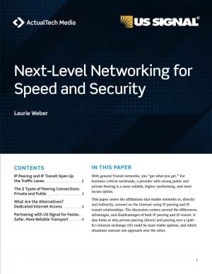 Read Next-Level Networking for Speed and Security