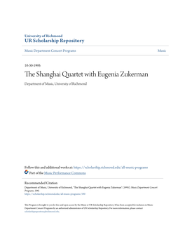 The Shanghai Quartet with Eugenia Zukerman