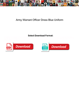 Army Warrant Officer Dress Blue Uniform