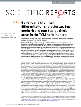 Genetic and Chemical Differentiation Characterizes Top-Geoherb and Non