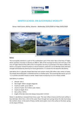 Winter School on Sustainable Mobility