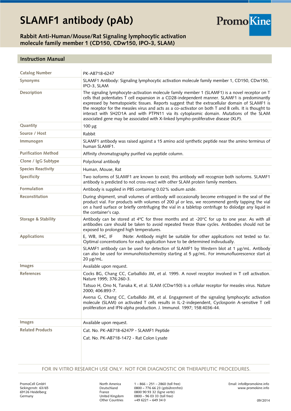 SLAMF1 Antibody (Pab)