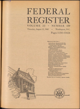 Federal Register Volume 33 • Number 159