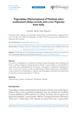 Trigonalidae (Hymenoptera) of Thailand, Other Southeastern Asian Records