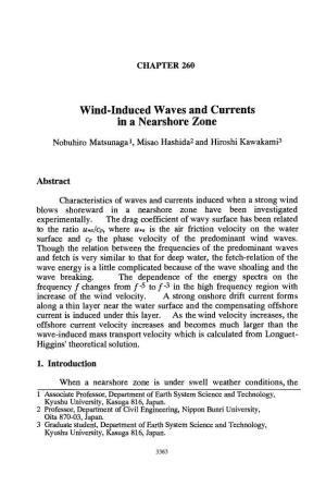 Wind-Induced Waves and Currents in a Nearshore Zone