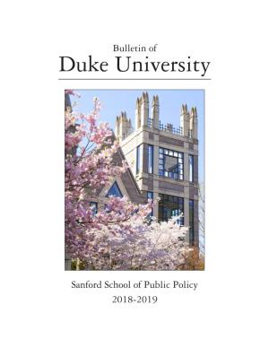 2018-19 Bulletin of the Sanford School of Public Policy