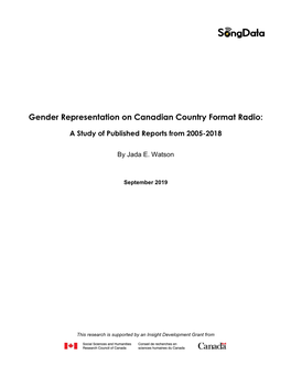 Gender Representation on Canadian Country Format Radio