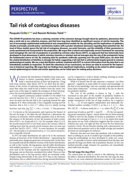 Tail Risk of Contagious Diseases