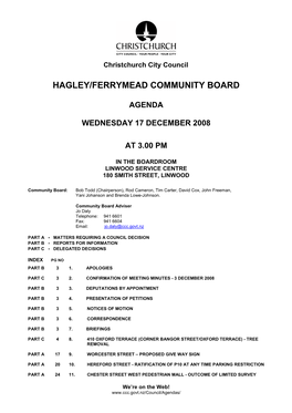 Hagley/Ferrymead Community Board Agenda 17 December 2008 17