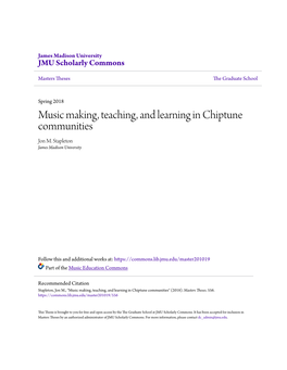 Music Making, Teaching, and Learning in Chiptune Communities Jon M