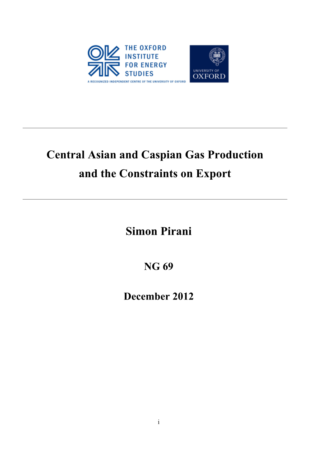 Caspian and Central Asian Gas Exporters: Economic Indicators