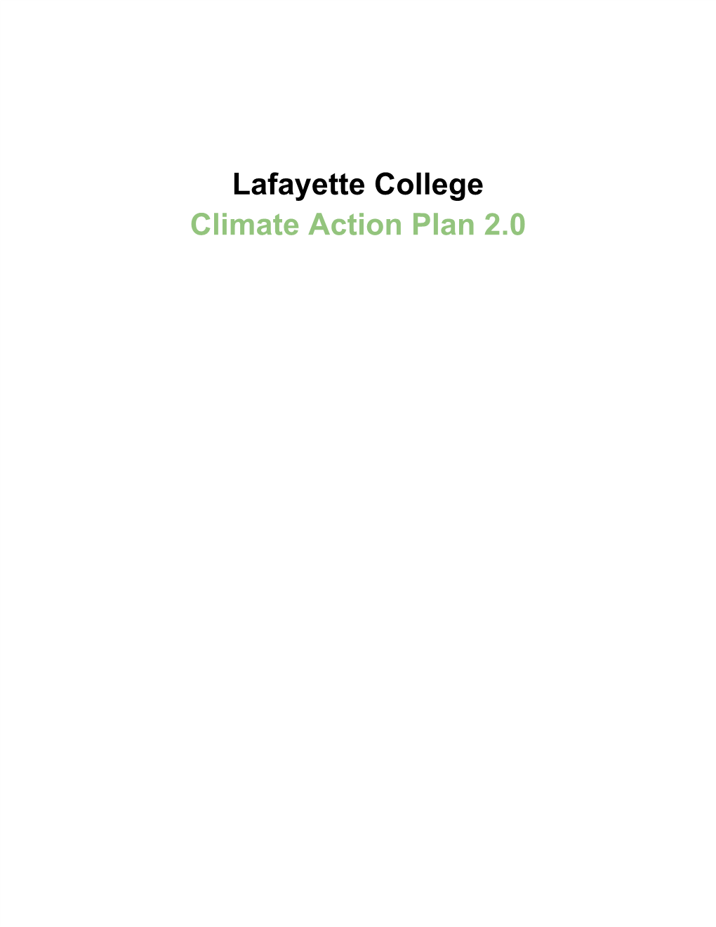 Lafayette College Climate Action Plan 2.0