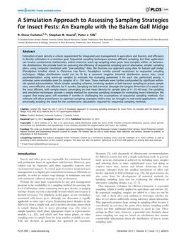 A Simulation Approach to Assessing Sampling Strategies for Insect Pests: an Example with the Balsam Gall Midge