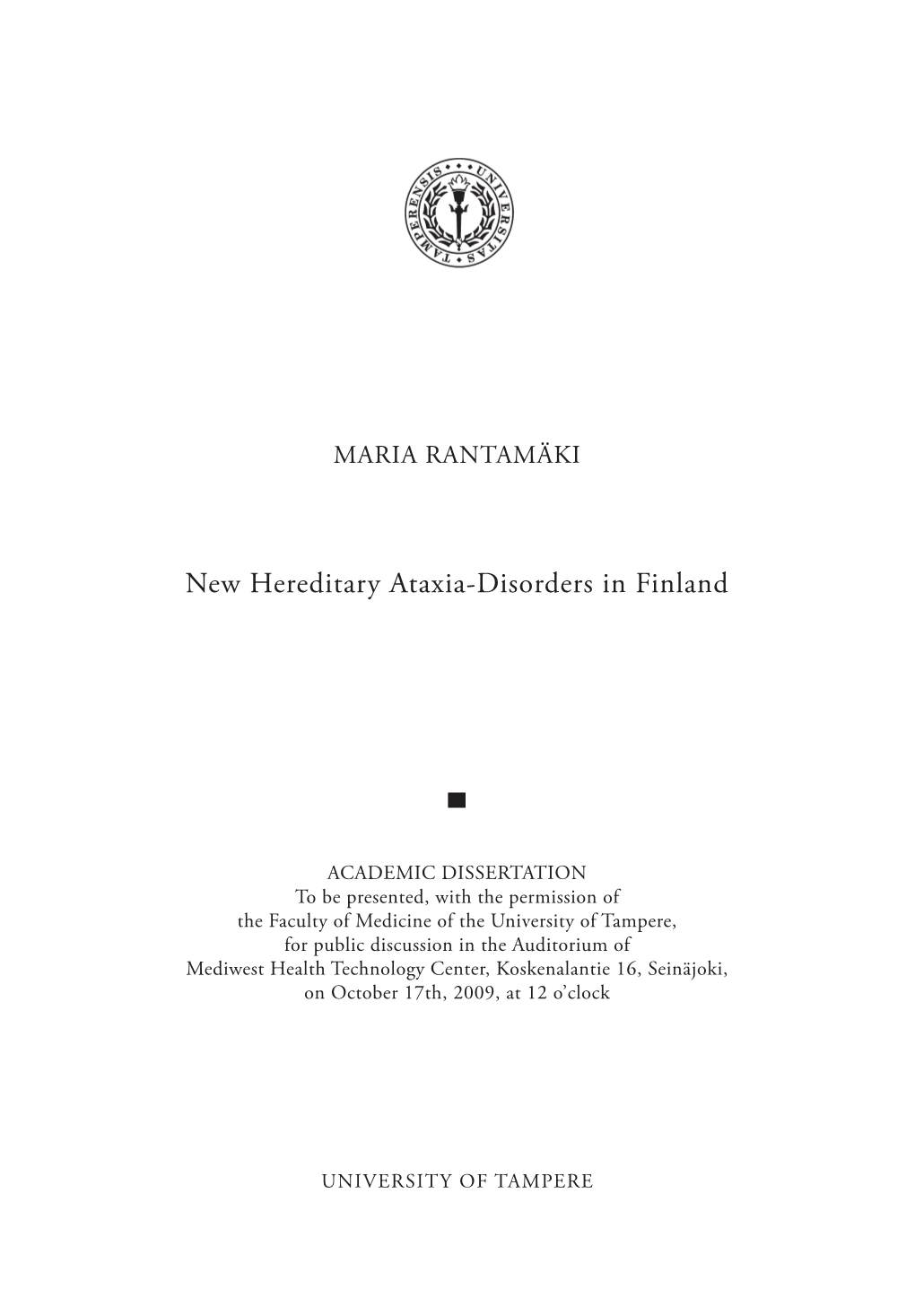 New Hereditary Ataxia-Disorders in Finland