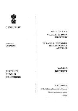 District Census Handbook, Valsad, Part XII a & B, Series-7