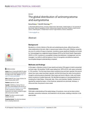 The Global Distribution of Actinomycetoma and Eumycetoma