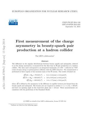First Measurement of the Charge Asymmetry in Beauty-Quark Pair Production at a Hadron Collider