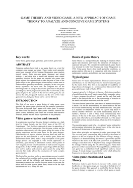 Cgame05 Eguardiola Snatkin Gametheory 5 Pages