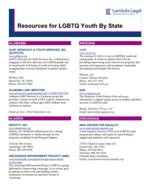 Resources for LGBTQ Youth by State