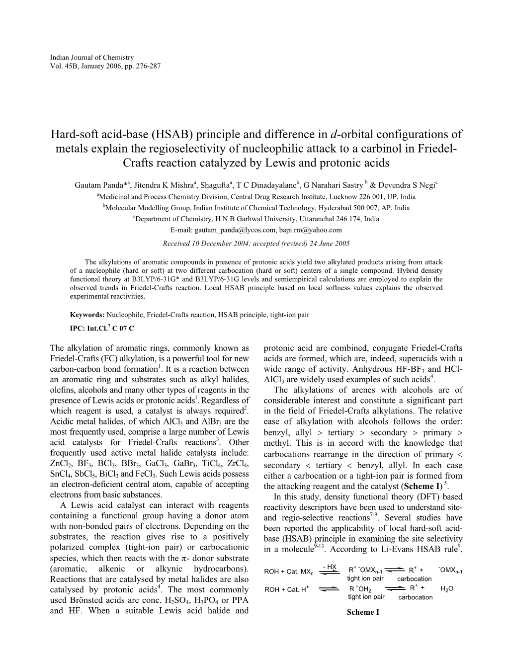 Hard-Soft Acid-Base (HSAB) Principle and Difference in D-Orbital