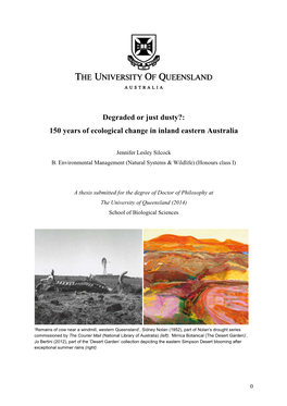 150 Years of Ecological Change in Inland Eastern Australia