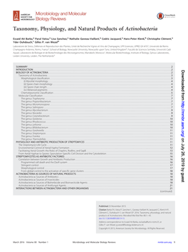 Taxonomy, Physiology, and Natural Products of Actinobacteria