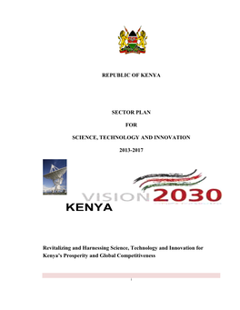 Kenya Sector Plan for Science, Technology and Innovation