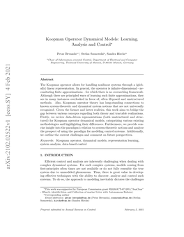 Koopman Operator Dynamical Models: Learning, Analysis and Control?