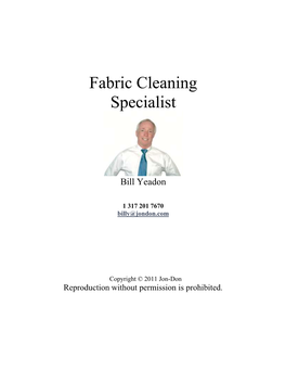 Fabric Cleaning Specialist