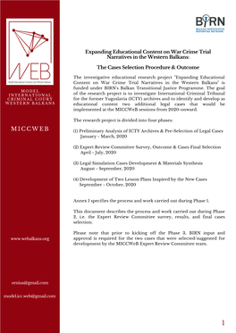 Miccweb Cases Selection and Procedure