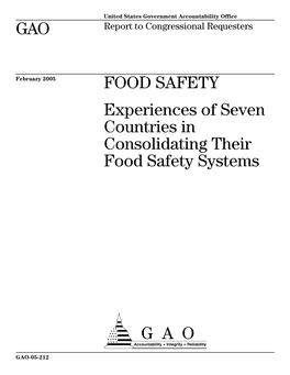 GAO-05-212 Food Safety Systems