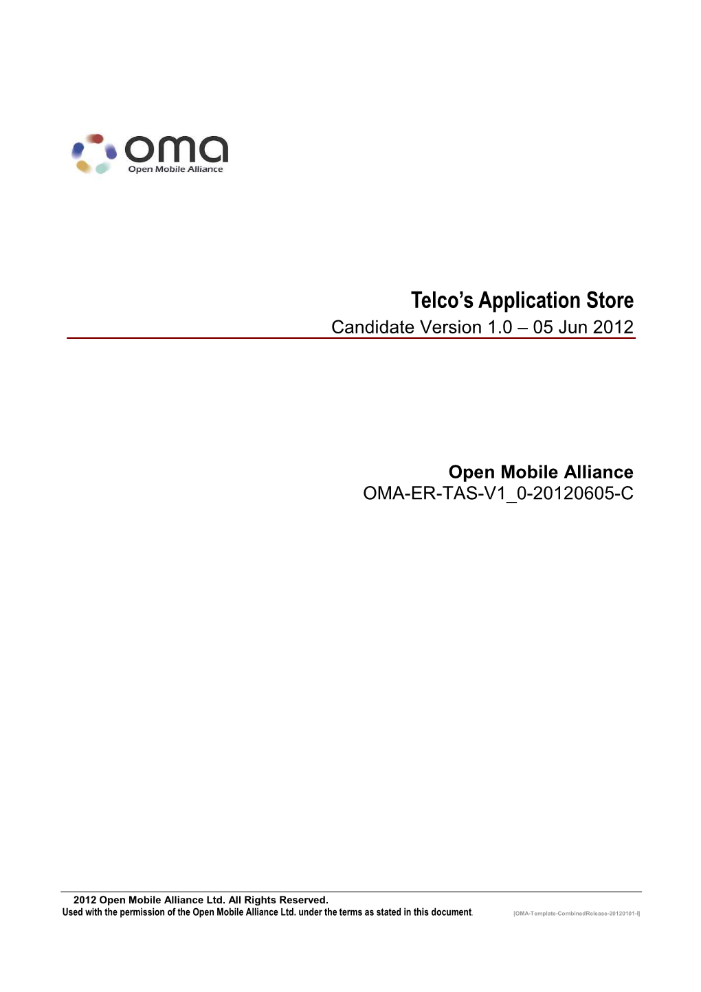 Open Mobile Alliance OMA-ER-TAS-V1 0-20120605-C