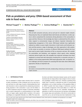 DNA‐Based Assessment of Their Role in Food Webs