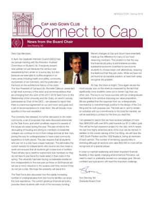 Connect to Cap News from the Board Chair Tom Fleming ’69