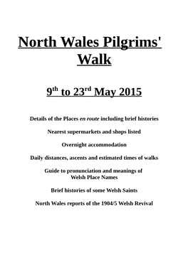North Wales Pilgrims' Walk