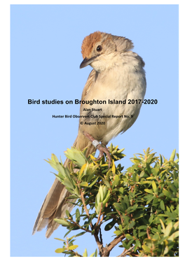 Bird Studies on Broughton Island 2017-2020 Alan Stuart Hunter Bird Observers Club Special Report No